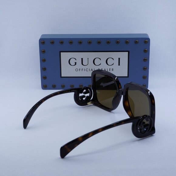 Gucci GG1326S 007 Square Sunglasses – Havana\Brown - Picture 9 of 11